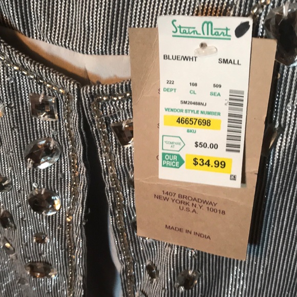 NWT LifeStyle blue metallic jacket - Picture 3 of 4